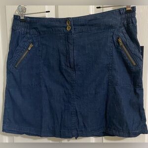 CORAL BAY .. WOMENS SKORT
Dark Blue Denim Skort with Zipper Pockets